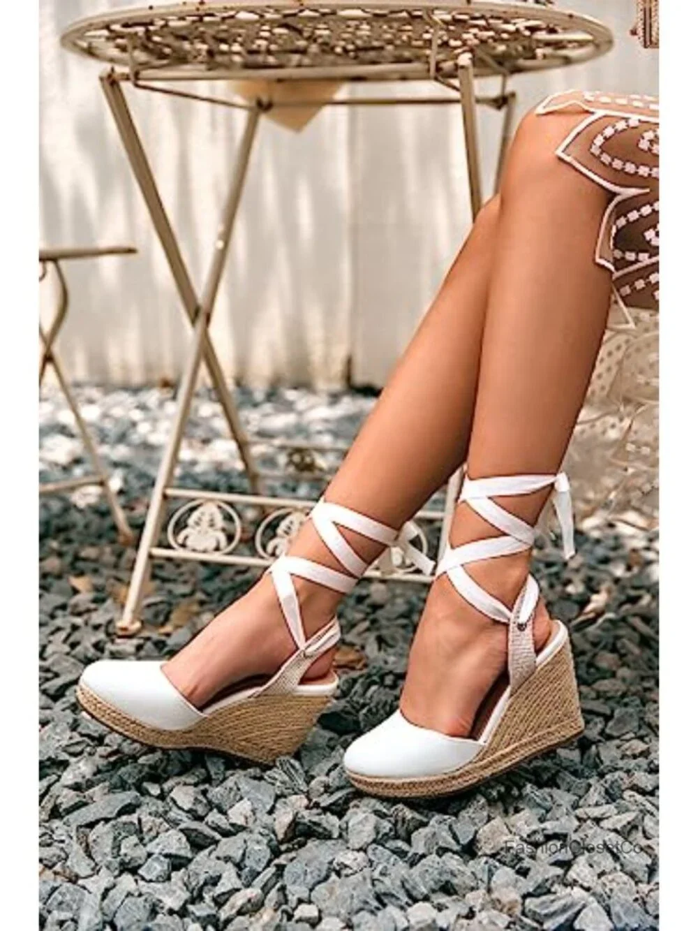 Womens Espadrilles Wedge Sandals Platform Closed Toe Ankle Strap Lace Up